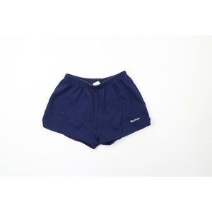 Vtg 80s MacGregor Womens Medium Spell Out Hot Shorts Booty Shorts Navy Blue USA